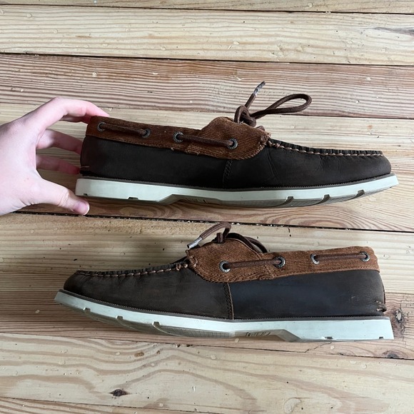 Sperry Top-Sider Mens Boat Shoes Leather Corduroy Brown Lace Up Casual Loafers‎ - Picture 7 of 11
